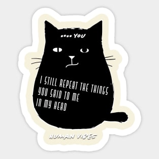 Cute Black Cat with Romantic Love Quote Sticker